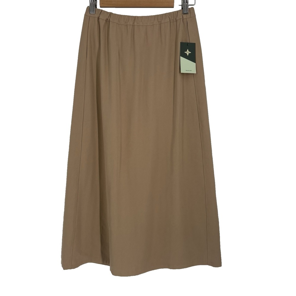 Tuckernuck Womens Khaki Keaton Midi Skirt XS Lightweight Preppy Academia